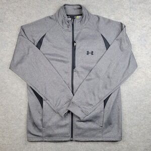 Under Armour Jacket Mens XL Gray Full Zip Fleece Lined Athletic Loose Top